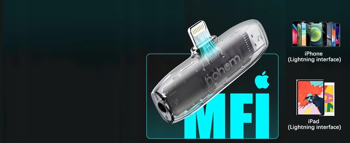 Mikrofon bezprzewodowy Hohem Lavalier Mic-01 (1 TX + 1 RX) Czarny Lightning