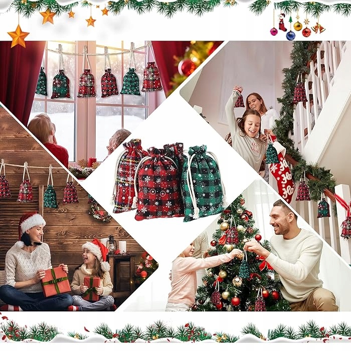 KALENDARZ ADWENTOWY DLA DZIECI DIY WORECZKI WISZĄCY PREZENT NAKLEJKI ZESTAW