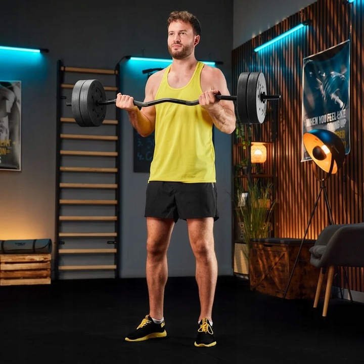 Gryf lekko łamany sztanga 120 cm 25 mm stalowy do ćwiczeń Trex Sport