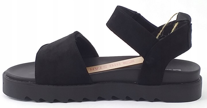 SANDAŁY DAMSKIE NA PLATFORMIE EKO ZAMSZ BIG STAR NN274700 CZARNE 39