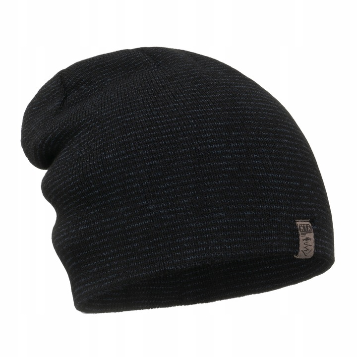 MODNY Męski gładki komplet Czapka z kominem zestaw na zimę i jesień wz9 M2