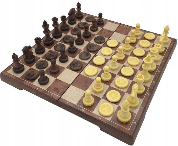 SZACHY WARCABY MAGNETYCZNE KLASYCZNE 2W1 GRA LOGICZNA