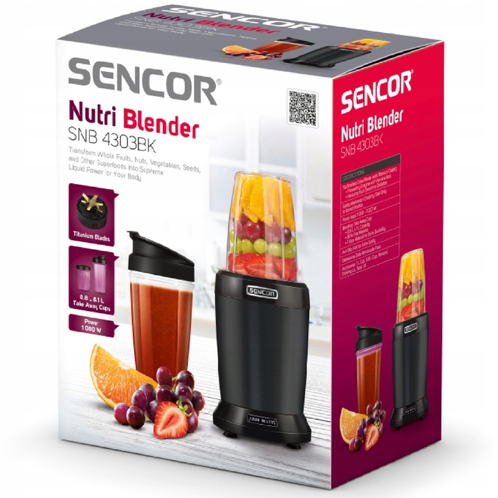 Nutri Blender Tritan Sencor SNB4303BK 6 NOŻY 1000W