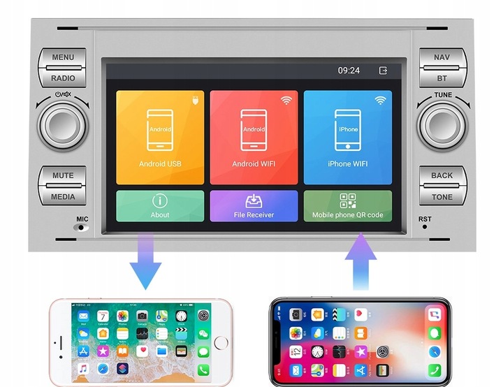 RADIO SAMOCHODOWE do FORD KUGA S-MAX C-MAX MONDEO USB GPS WIFI BT ANDROID