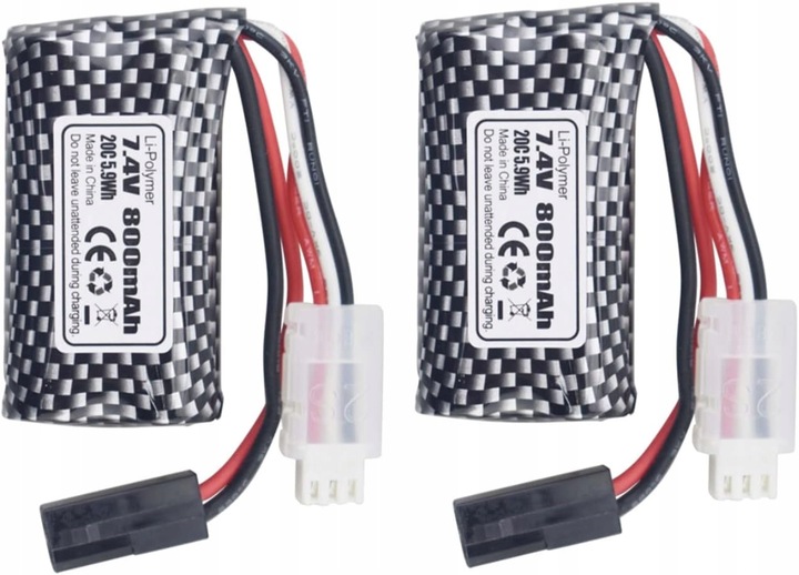 Zestaw 2 baterii 7,4 V 800 mAh Kompatybilne samochody RC 9130, 9135, 9136