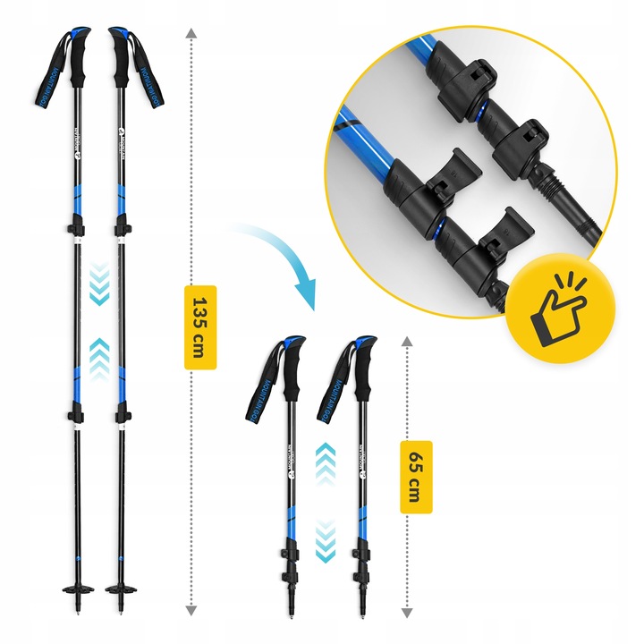 KIJE NORDIC WALKING KIJKI SKŁADANE REGULOWANE DO CHODZENIA TELESKOPOWE 4FIZ