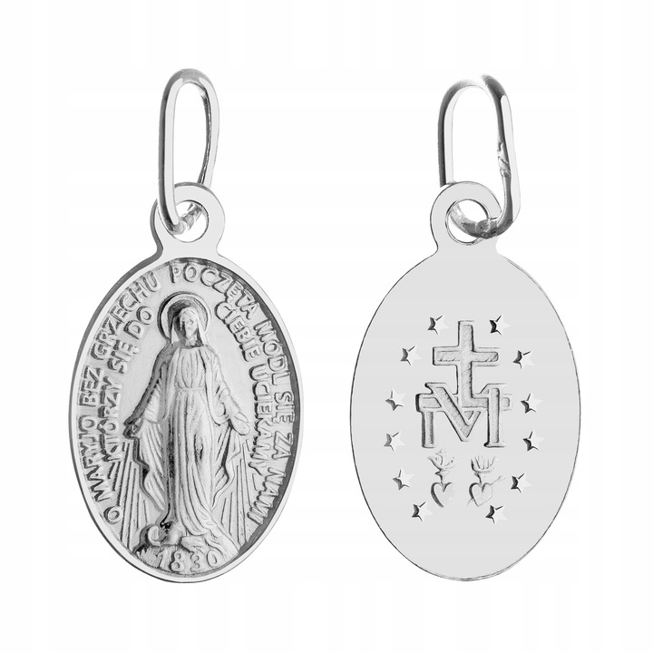 SREBRNY ŁAŃCUSZEK I MEDALIK KOMUNIA CHRZEST 45 CM ZE SREBRA 925 KOMUNIJNY