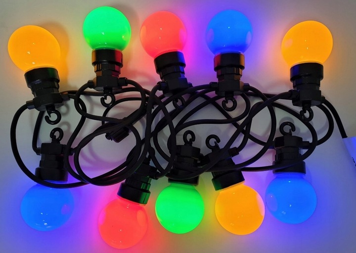 LAMPKI CHOINKOWE KULE DUŻE 10 led lampiony bombki z łączeniem kolorowe 5 cm