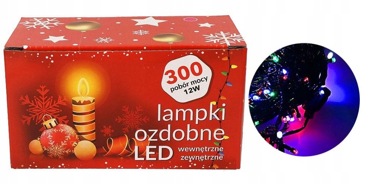LAMPKI CHOINKOWE MOCNE 300 LED MULTIKOLOR PROGRAMATOR