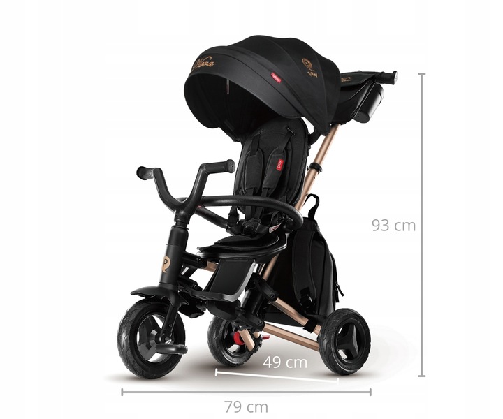 ROWEREK TRÓJKOŁOWY WIELOFUNKCYJNY QPLAY NOVA+ RUBBER GOLDEN MILLY MALLY