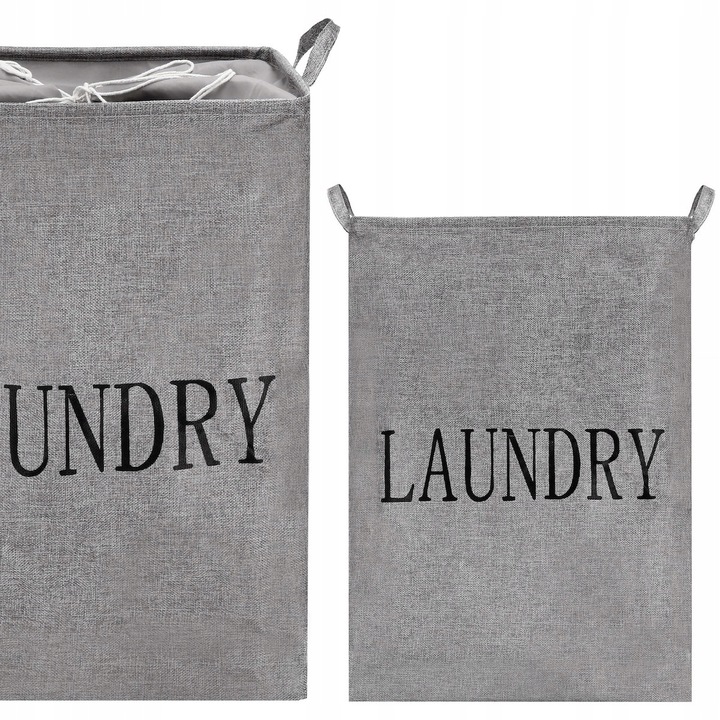 KOSZ NA PRANIĘ BIELIZNĘ POJEMNIK WOREK 81L SKŁADANY ORGANIZER DUŻY XXL