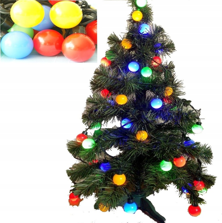 LAMPKI CHOINKOWE KULE DUŻE 10 led lampiony bombki z łączeniem kolorowe 5 cm