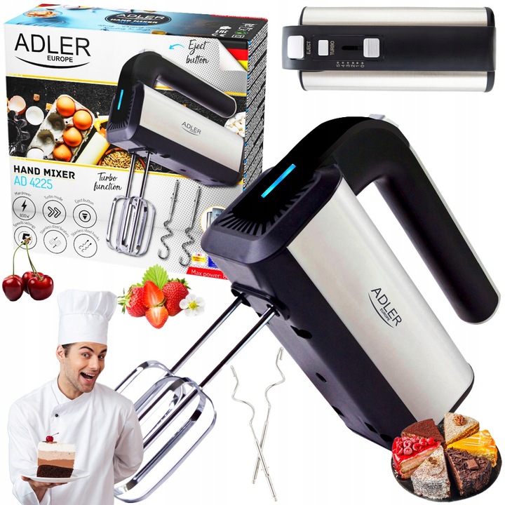 MIKSER RĘCZNY ROBOT KUCHENNY TURBO 800W 5 BIEGÓW