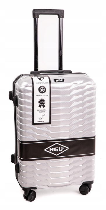 Średnia walizka XL NA 4 KÓŁKACH PODRÓŻNA POLICARBON TORBA RGL