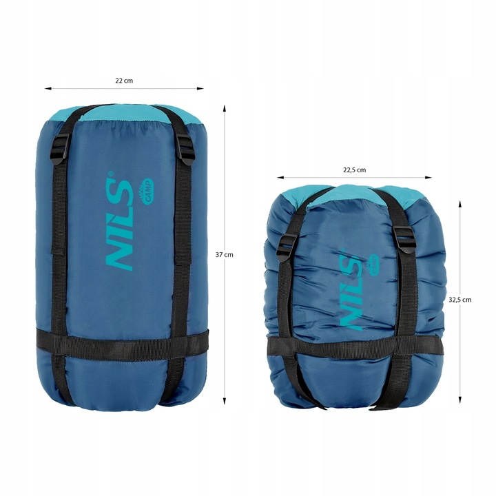 ŚPIWÓR ROZM. L NILS CAMP NC2008 Niebiesko - błękitny