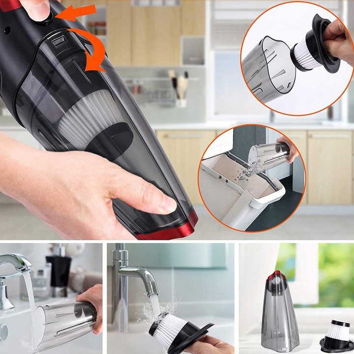 ODKURZACZ PODRĘCZNY BEZPRZEWODOWY MOCNY DO AUTA SAMOCHODOWY 120 W 7200 PA