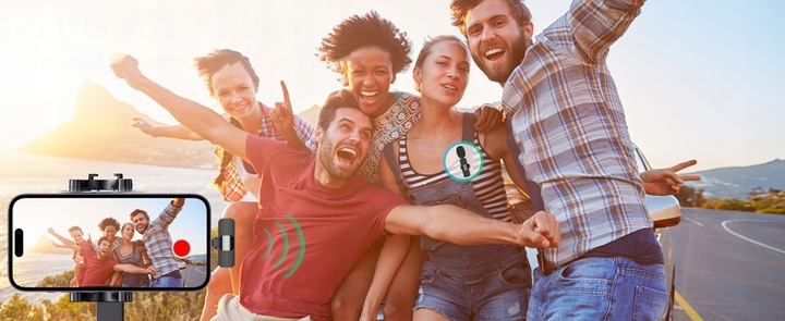 2x MIKROFON BEZPRZEWODOWY KRAWATOWY + ODBIORNIK USB-C + ADAPTER DO IPHONE