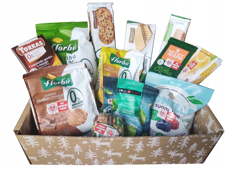 6 x CZEKOLADA BEZ CUKRU zestaw dla diabetyka PREZENT ŚWIĄTECZNY 6 czekolad