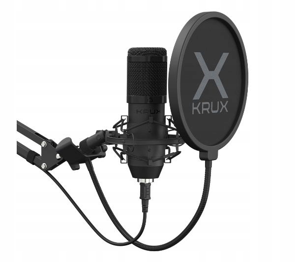 MIKROFON KRUX EDIS 1000 STEAMING UCHWYT POP FILTR USB