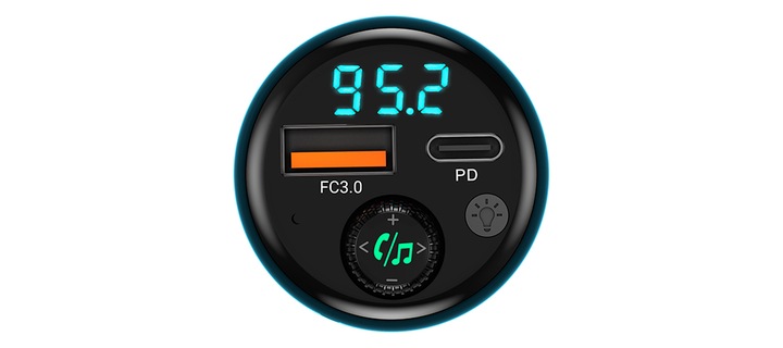 Transmiter FM Bluetooth Navitel BHF05 MAX zestaw głośnomówiący, USB-A USB-C