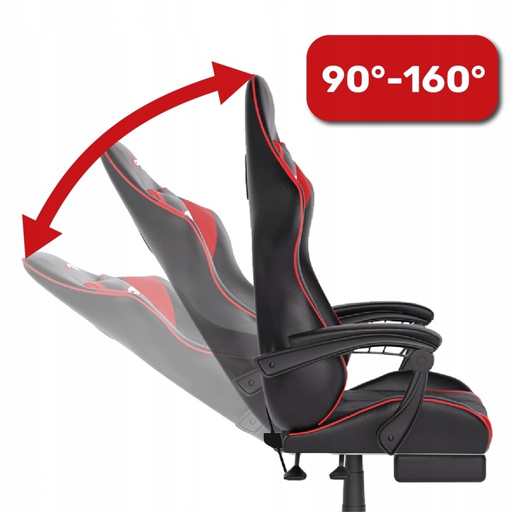 FOTEL GAMINGOWY CYBER CHAIRS X-POWER RED - BIUROWY
