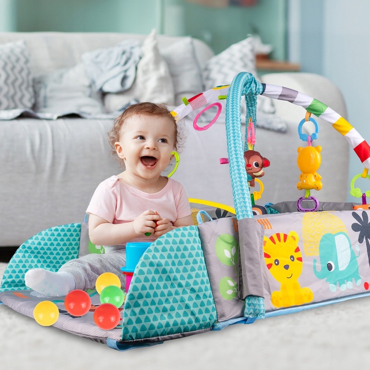 MATA EDUKACYJNA DLA NIEMOWLĄT INTERAKTYWNA 5W1 DUŻA DŻUNGLA