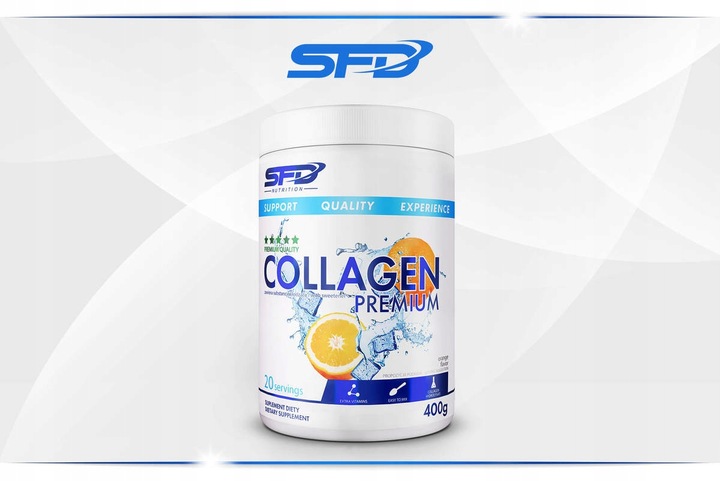 SFD COLLAGEN PREMIUM 400G POMARAŃCZOWY KOLAGEN WŁOSY SKÓRA STAWY MIĘŚNIE