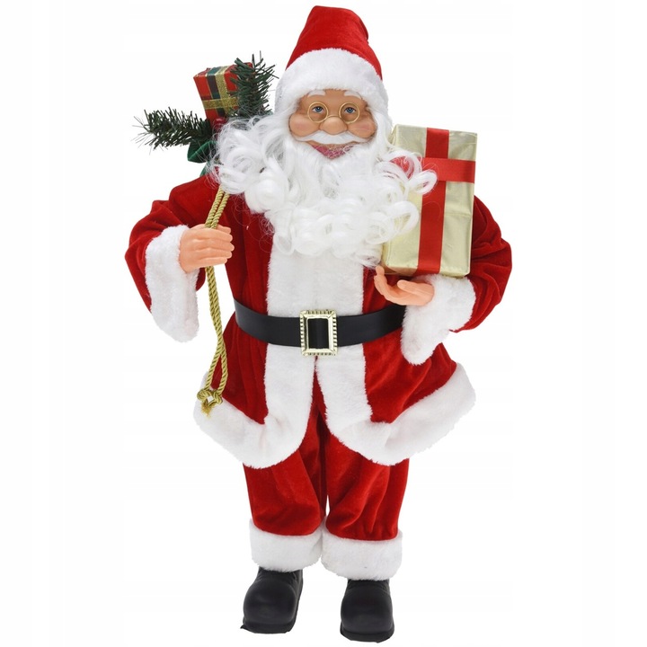FIGURKA MIKOŁAJA duży Mikołaj z prezentami 60 cm dekoracja świąteczna