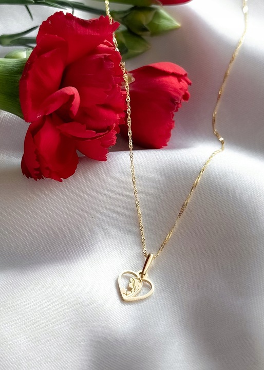 ZŁOTY MEDALIK ŁAŃCUSZEK CHRZEST KOMUNIA ŚWIĘTA 585