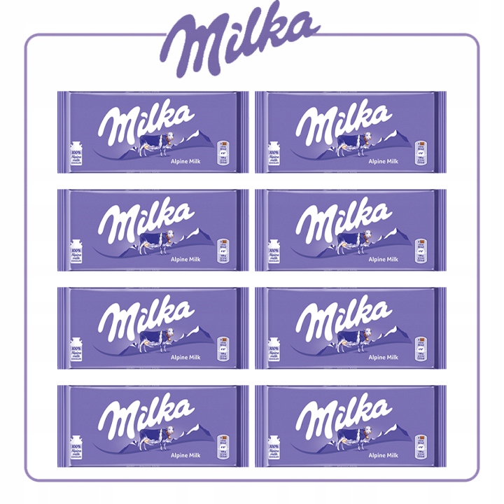 MILKA CZEKOLADA ALPINE MILK 8x100G