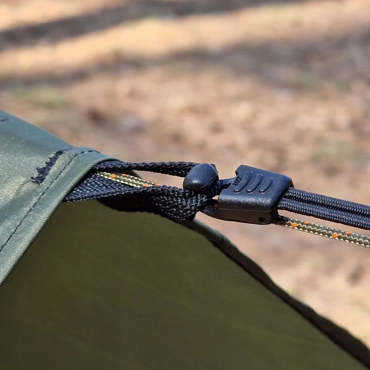 Płachta biwakowa wodoodporna turystyczna Bushmen Easy Tarp 3 x 3 m Green