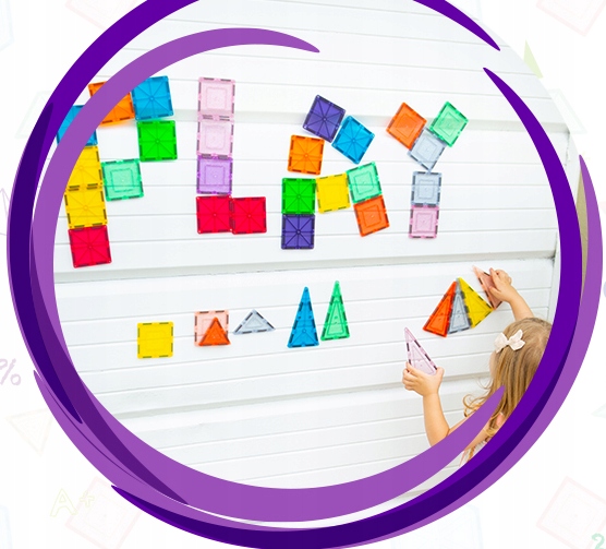 Klocki magnetyczne konstrukcyjne edukacyjne Picasso Tiles dla dzieci 30 el