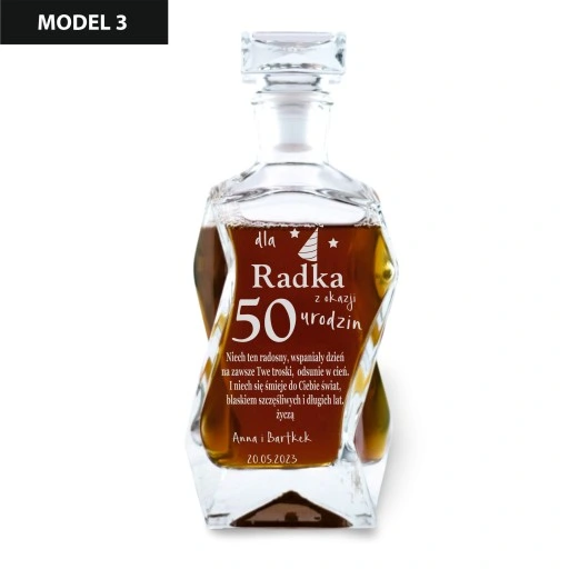 Prezent na Urodziny Karafka do Whisky z Grawerem - Niepowtarzalny Upominek