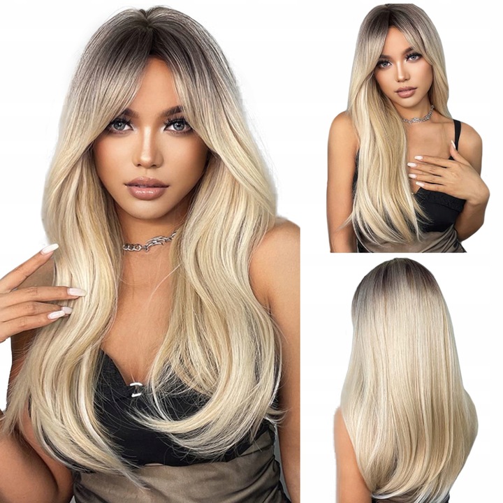 Peruka Blond Ombre Długa Naturalny