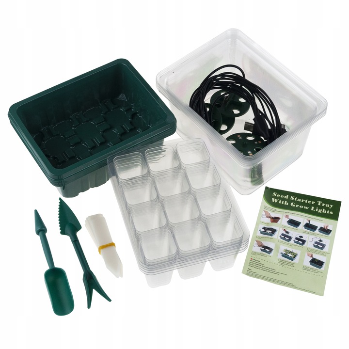 PROPAGATOR ELEKTRYCZNY ZESTAW 5 MINISZKALRNI OŚWIETLENIE LED PANEL WZROSTU