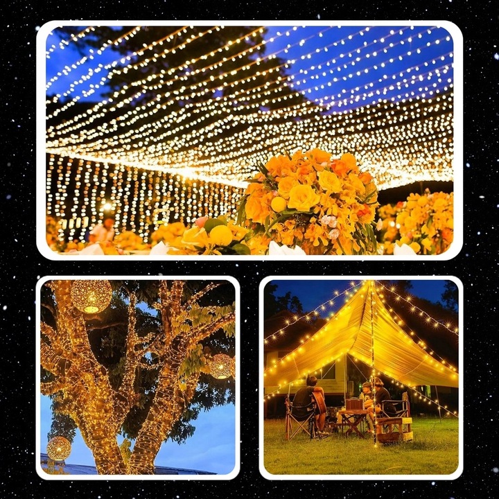 LAMPKI CHOINKOWE ŚWIATEŁKA 500LED ZEWNĘTRZNE WEWNĘTRZNE BIAŁE CIEPŁE 32M