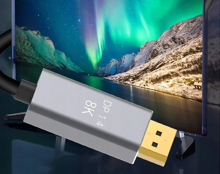 Kabel USB C do Displayport DP 1.4 8K 4K 240 Hz Mac