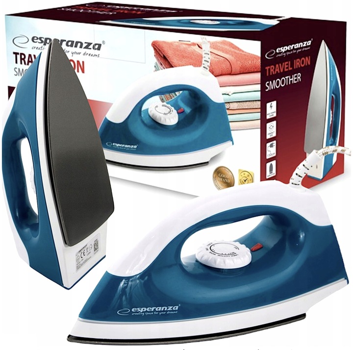 ŻELAZKO TURYSTYCZNE PODRÓŻNE PRZENOŚNE KOMPAKTOWE