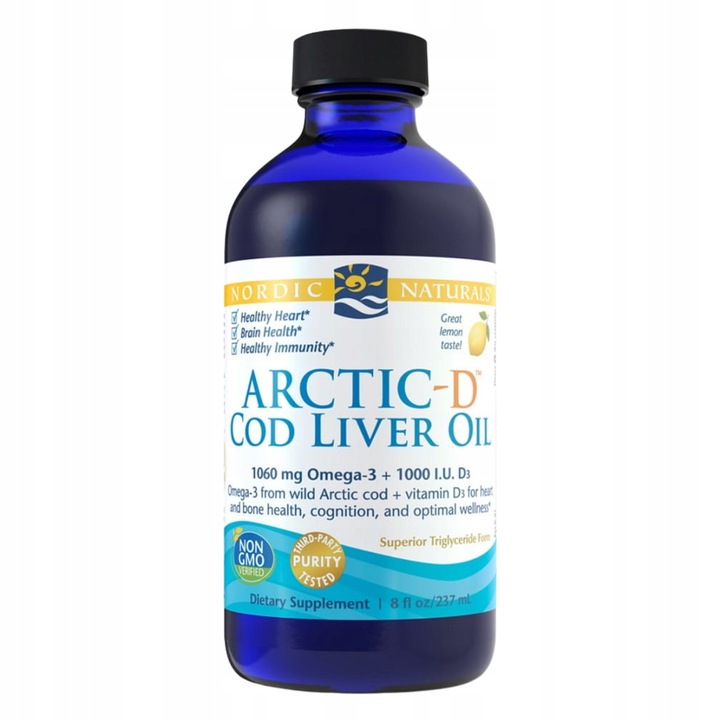 NORDIC Arctic-D COD LIVER OIL CYTRYNOWY TRAN 237m Olej z wątroby dorsza
