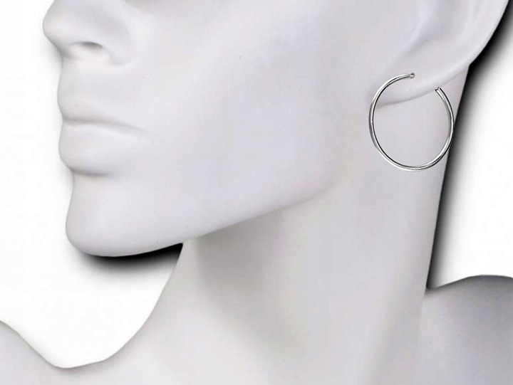 Kolczyki srebrne kółka, koła C 24 mm