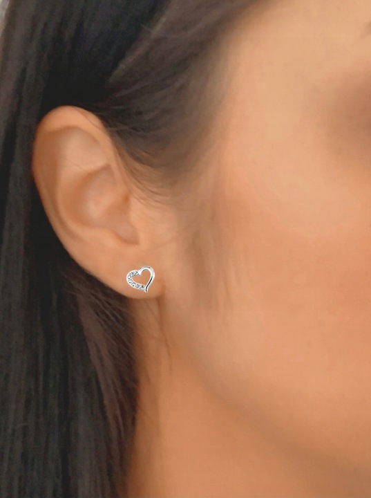 Srebrny komplet damski 925 serca i cyrkonie wyjątkowy prezent dla kobiety