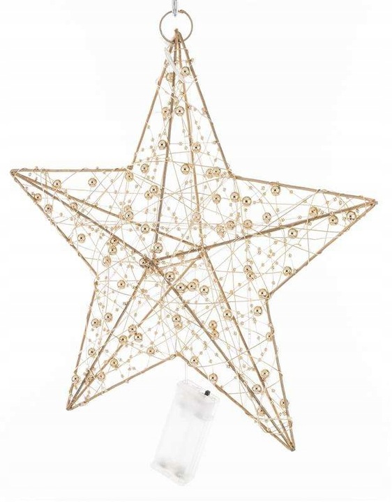 Ozdoba Gwiazda Led złota gwiazdka zawieszana w okno na ścianę drzwi 30 cm