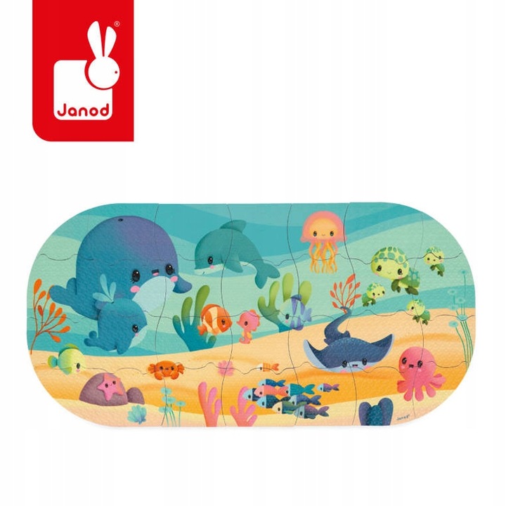 Puzzle Do Kąpieli Ocean 28 elementów 3+ Janod Podwodny Świat Zwierzęta