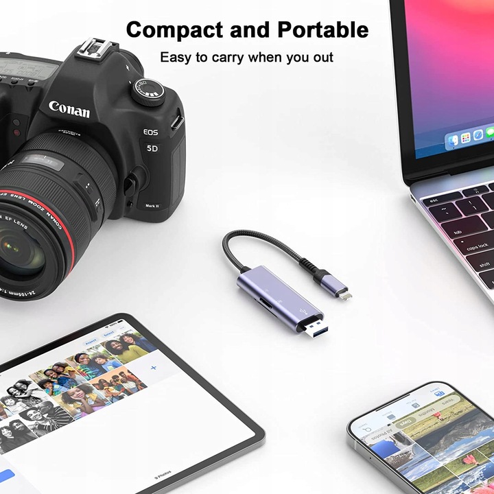 Czytnik kart SD iPhone iPad Adapter Apple MFi 2TB