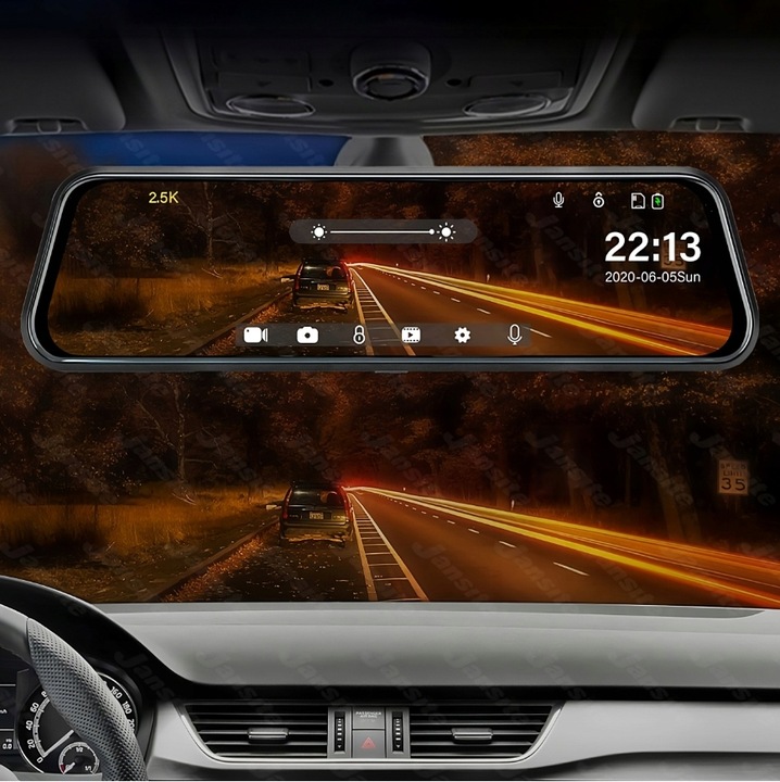 WIDEOREJESTRATOR JAZDY DOTYKOWY KAMERA COFANIA REJESTRATOR PRZÓD TYŁ MenuPL