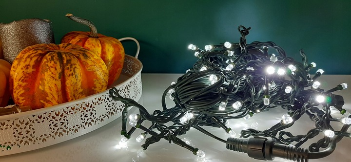 Sople 440 LED Girlanda Biała Zimna Flash Zewnętrzna IP44 31,7m gruby przewó