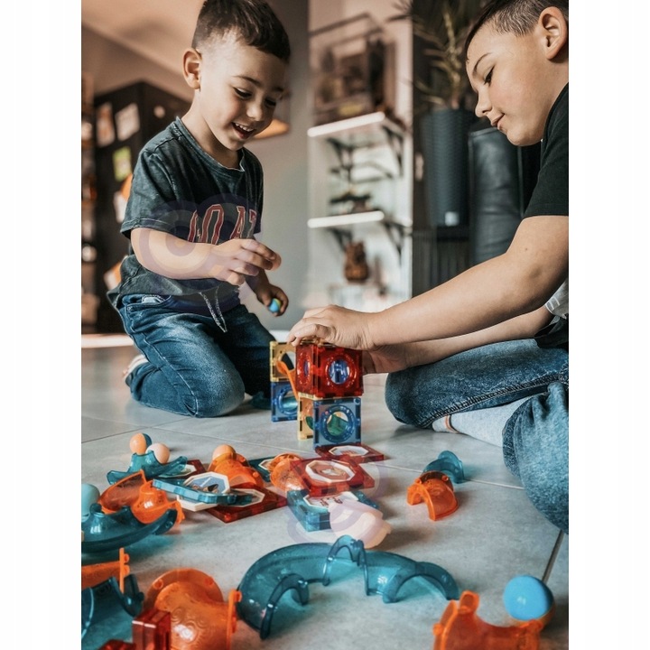 Klocki Magnetyczne Tor Kulkowy 75 el. WOOPIE