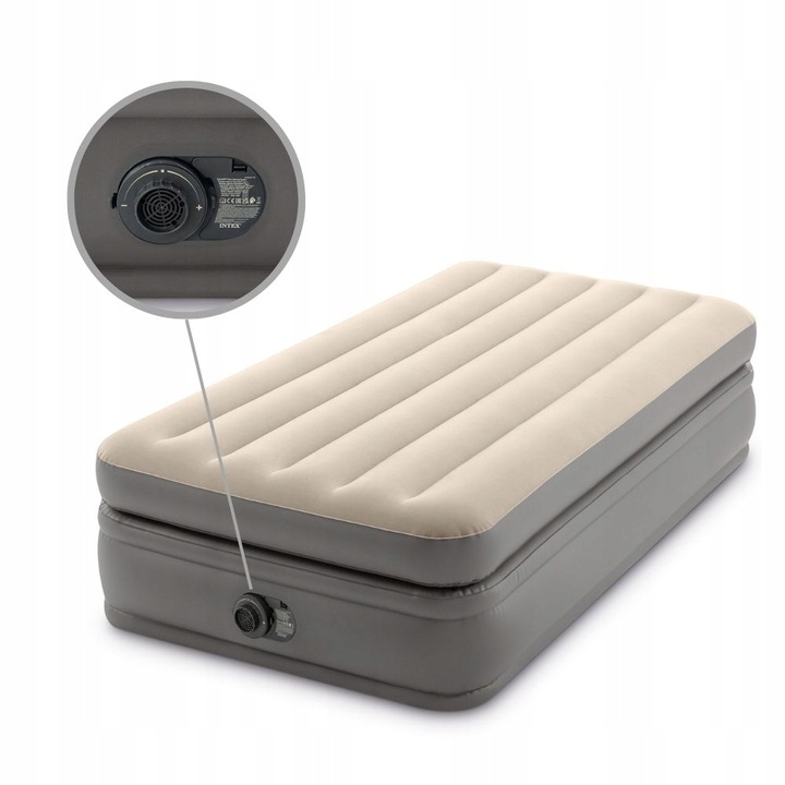MATERAC DMUCHANY WELUROWY ŁÓŻKO INTEX Z POMPKĄ