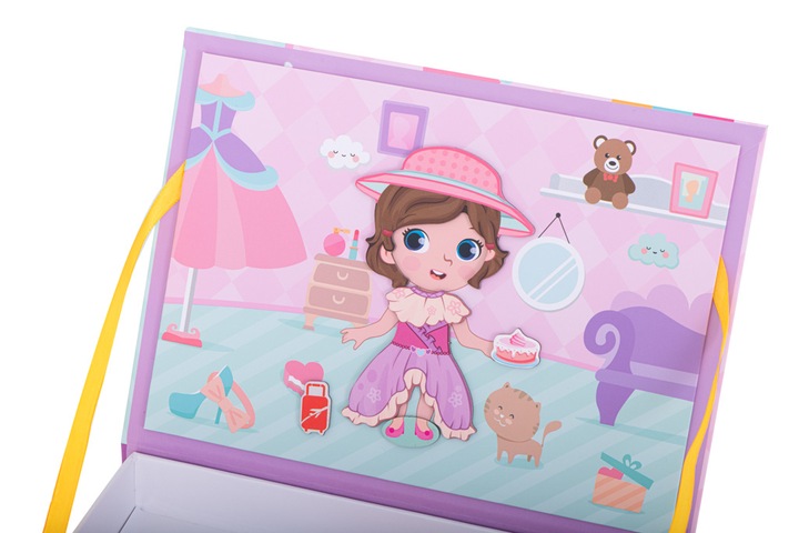 KSIĄŻECZKA MAGNETYCZNA UKŁADANKA PUZZLE NA MAGNES UBIERZ LALKĘ 51 elementów