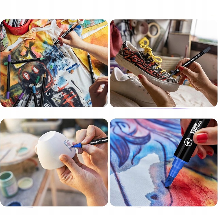 Markery akrylowe 24 kolory Wodoodporne markery z podwójną końcówką Prezenty